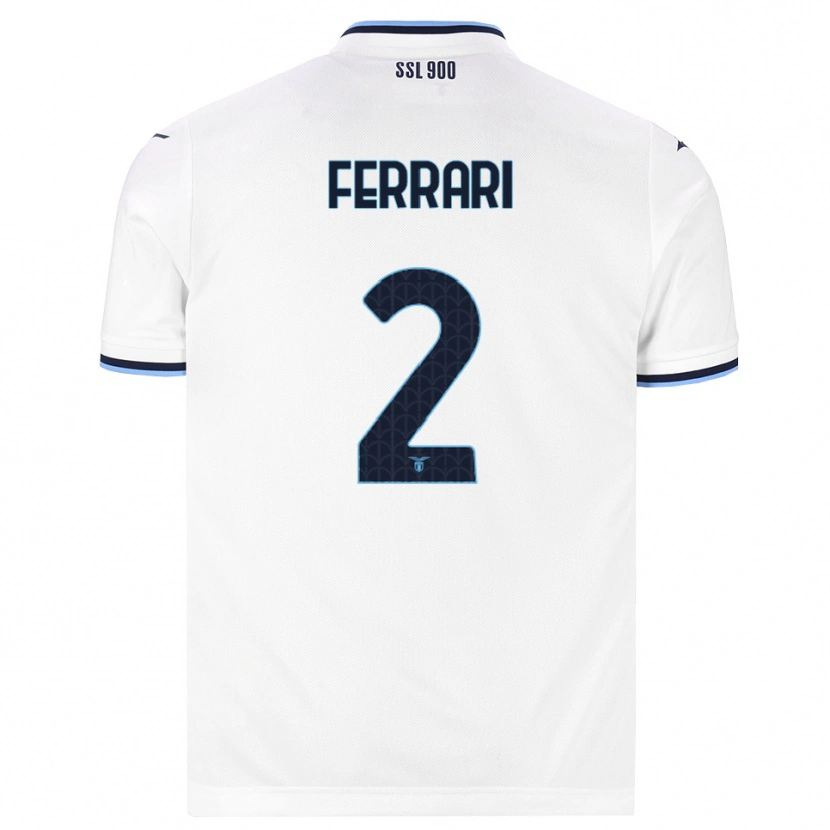 Danxen Bambino Maglia Lorenzo Ferrari #2 Bianco Blu Navy Kit Gara Away 2026/27 Maglietta