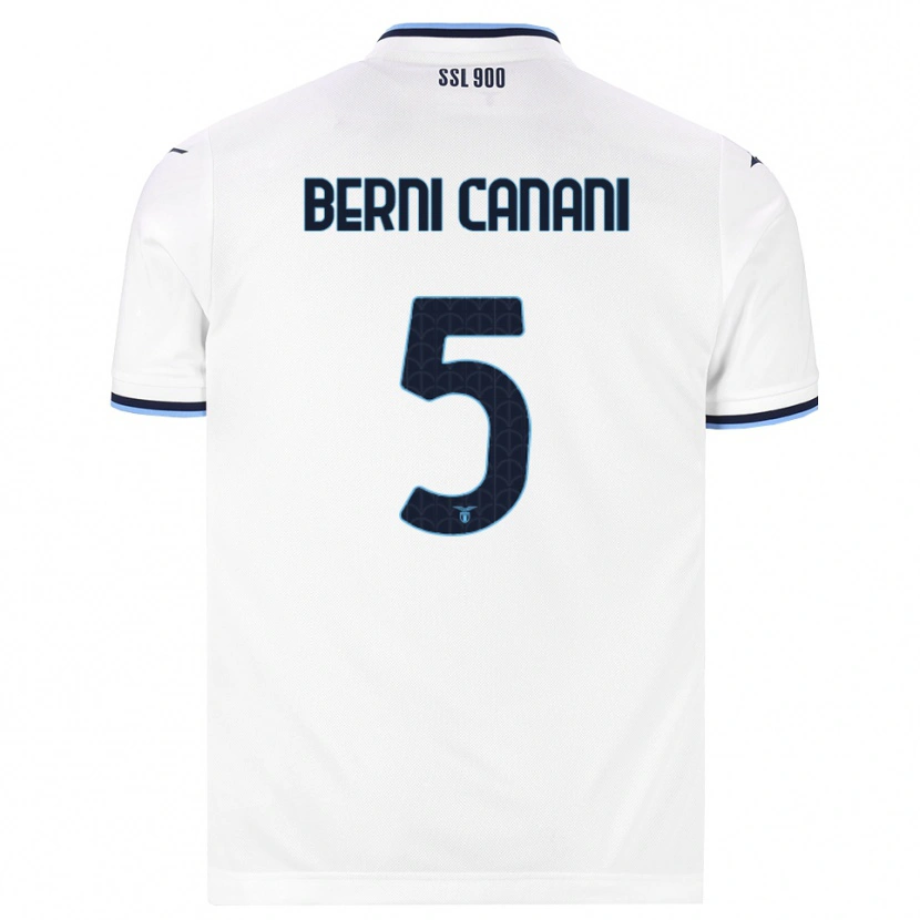 Danxen Bambino Maglia Leonardo Berni Canani #5 Bianco Blu Navy Kit Gara Away 2026/27 Maglietta