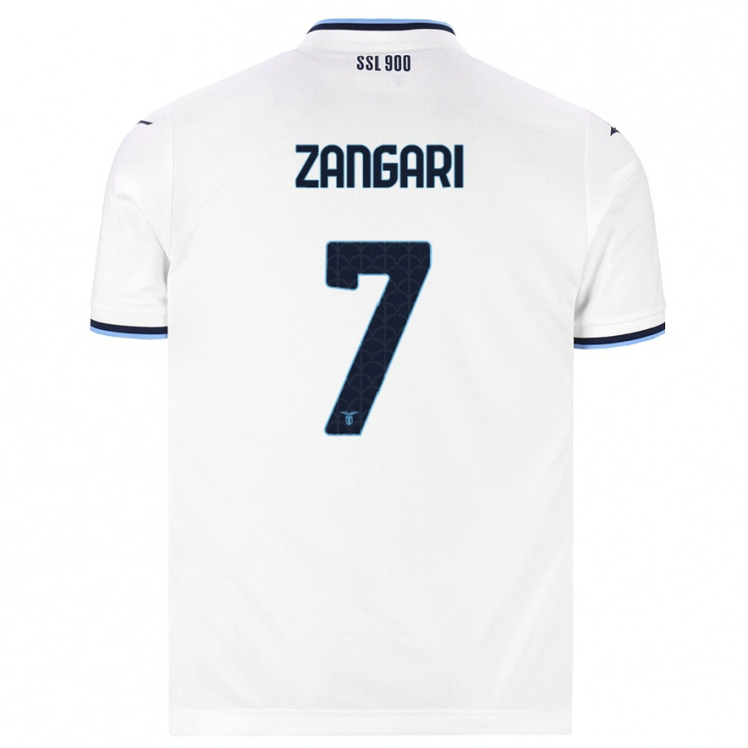 Danxen Bambino Maglia Vincenzo Zangari #7 Bianco Blu Navy Kit Gara Away 2026/27 Maglietta