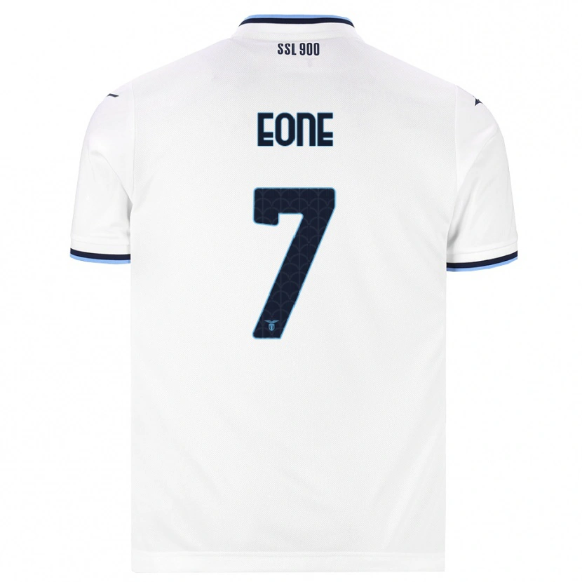 Danxen Bambino Maglia Emmanuel Eone #7 Bianco Blu Navy Kit Gara Away 2026/27 Maglietta