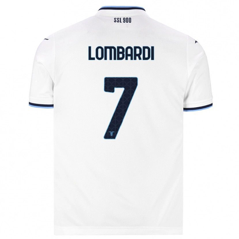 Danxen Bambino Maglia Pierlorenzo Lombardi #7 Bianco Blu Navy Kit Gara Away 2026/27 Maglietta