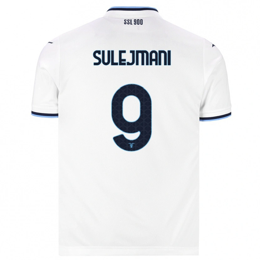 Danxen Bambino Maglia Flavio Sulejmani #9 Bianco Blu Navy Kit Gara Away 2026/27 Maglietta