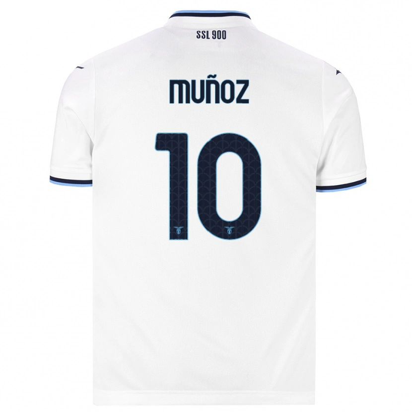 Danxen Bambino Maglia Cristo Muñoz #10 Bianco Blu Navy Kit Gara Away 2026/27 Maglietta