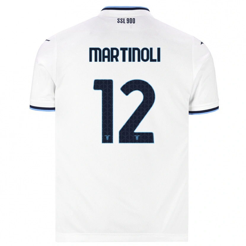 Danxen Bambino Maglia Elettra Martinoli #12 Bianco Blu Navy Kit Gara Away 2026/27 Maglietta