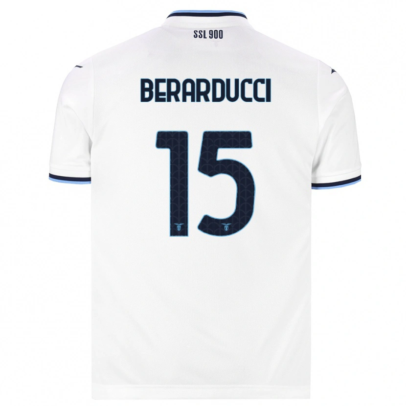 Danxen Bambino Maglia Martina Berarducci #15 Bianco Blu Navy Kit Gara Away 2026/27 Maglietta
