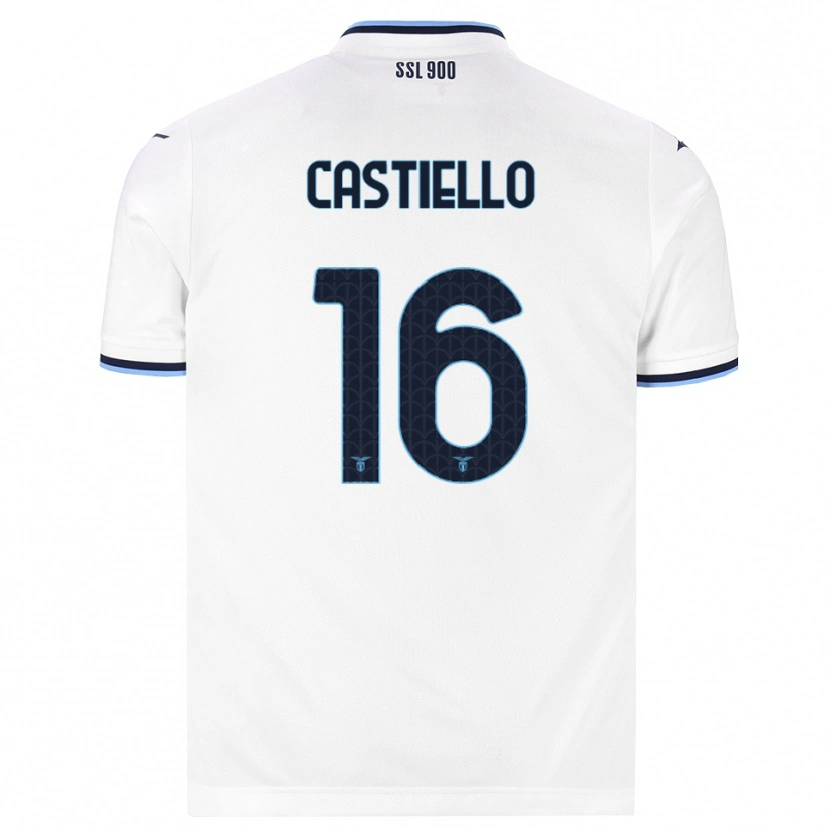 Danxen Bambino Maglia Antonietta Castiello #16 Bianco Blu Navy Kit Gara Away 2026/27 Maglietta