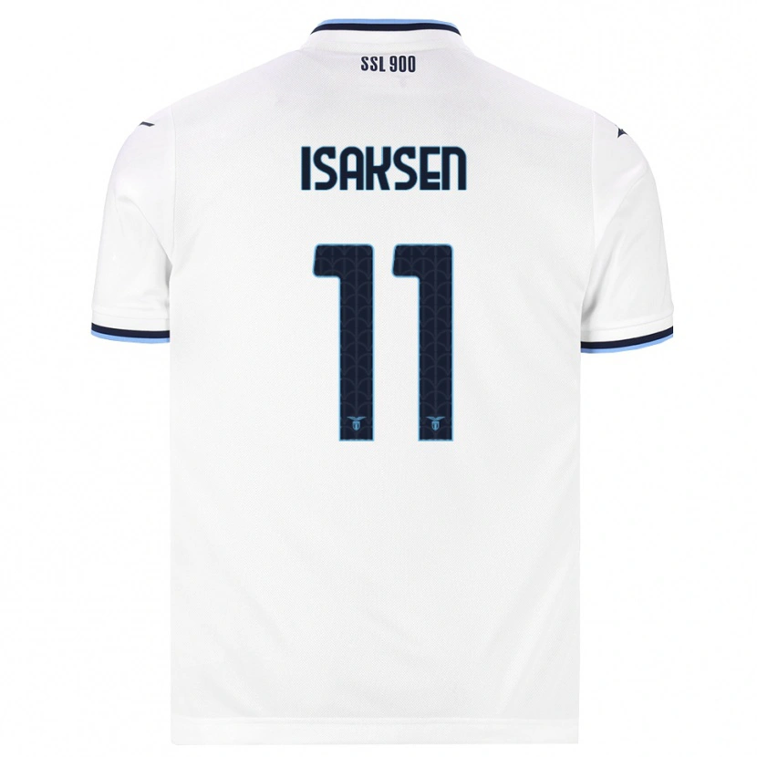 Danxen Bambino Maglia Gustav Isaksen #11 Bianco Blu Navy Kit Gara Away 2026/27 Maglietta