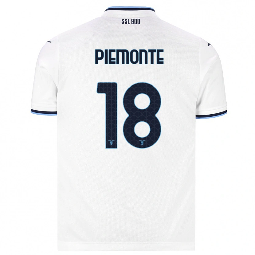 Danxen Bambino Maglia Martina Piemonte #18 Bianco Blu Navy Kit Gara Away 2026/27 Maglietta