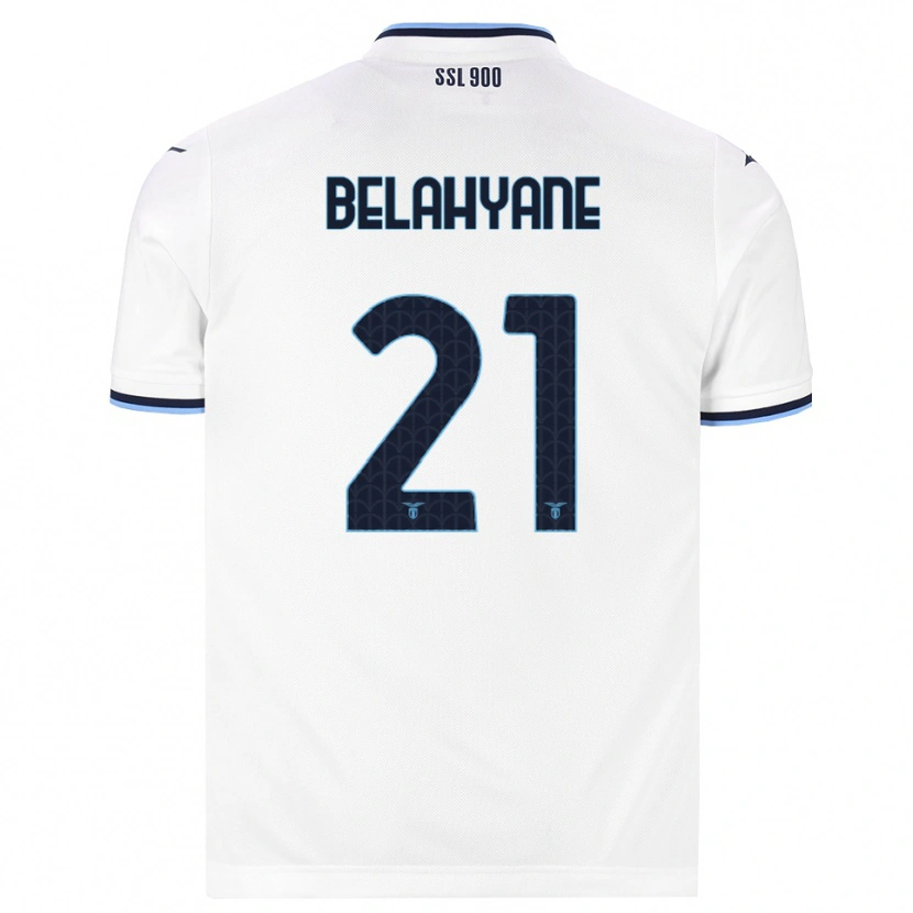 Danxen Bambino Maglia Reda Belahyane #21 Bianco Blu Navy Kit Gara Away 2026/27 Maglietta