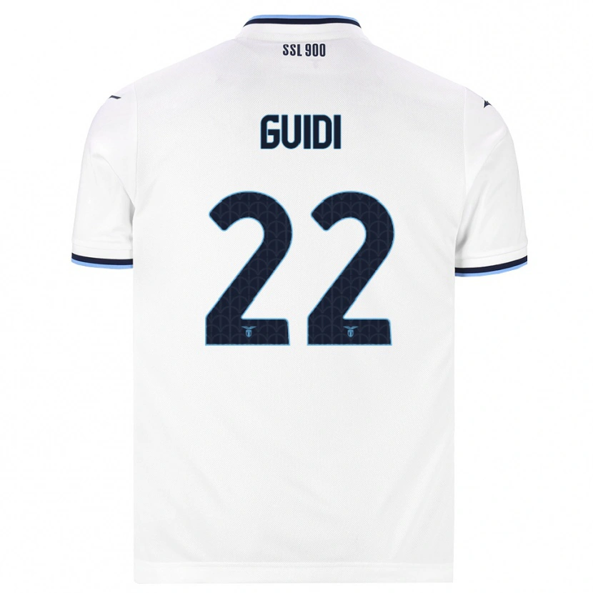 Danxen Bambino Maglia Emma Guidi #22 Bianco Blu Navy Kit Gara Away 2026/27 Maglietta