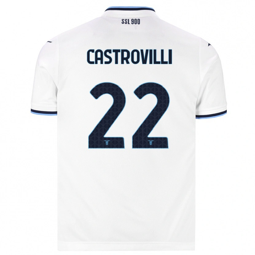 Danxen Bambino Maglia Gaetano Castrovilli #22 Bianco Blu Navy Kit Gara Away 2026/27 Maglietta