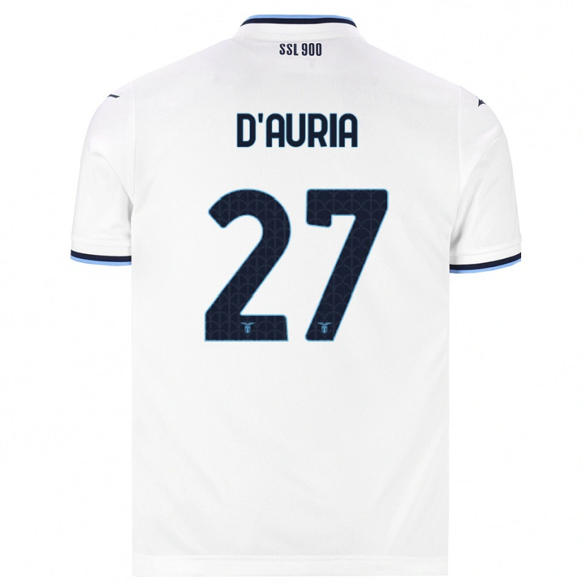 Danxen Bambino Maglia Federica D'auria #27 Bianco Blu Navy Kit Gara Away 2026/27 Maglietta