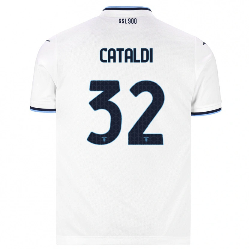 Danxen Bambino Maglia Danilo Cataldi #32 Bianco Blu Navy Kit Gara Away 2026/27 Maglietta