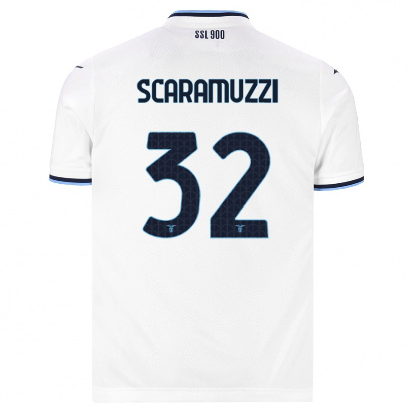 Danxen Bambino Maglia Chiara Scaramuzzi #32 Bianco Blu Navy Kit Gara Away 2026/27 Maglietta