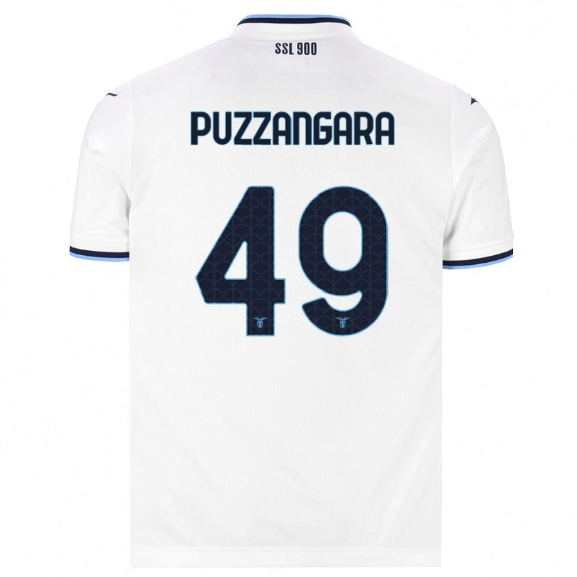 Danxen Bambino Maglia Angelo Antonio Puzzangara #49 Bianco Blu Navy Kit Gara Away 2026/27 Maglietta