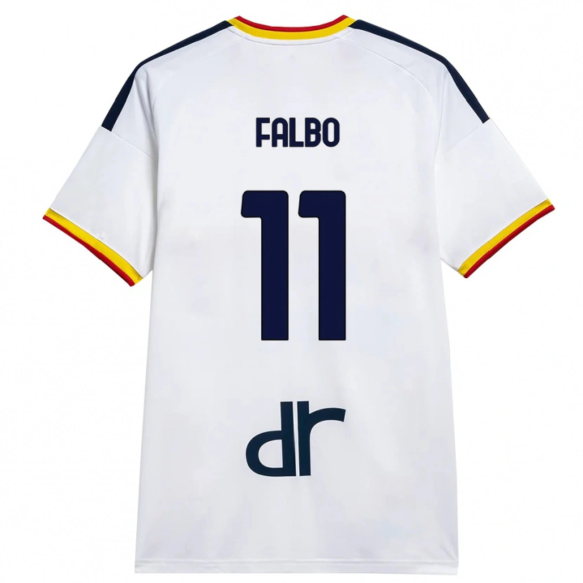 Danxen Bambino Maglia Antonio Falbo #11 Bianco Giallo Rosso Kit Gara Away 2026/27 Maglietta