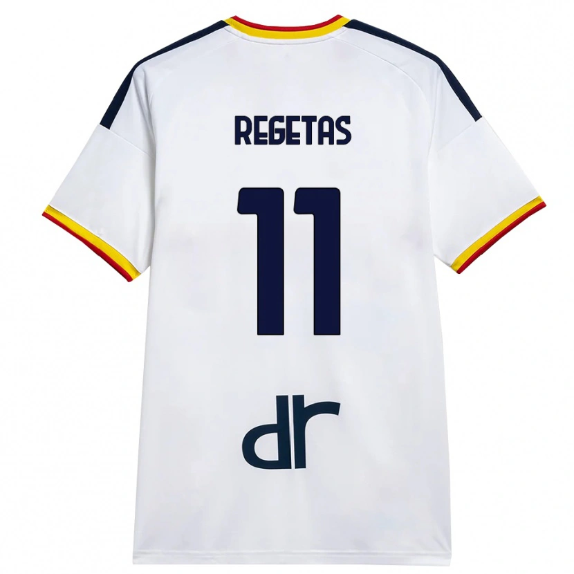 Danxen Bambino Maglia Domagoj Regetas #11 Bianco Giallo Rosso Kit Gara Away 2026/27 Maglietta