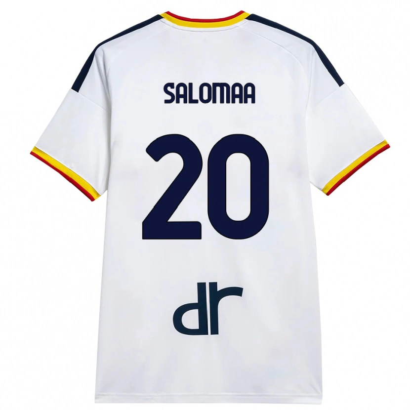 Danxen Bambino Maglia Henri Salomaa #20 Bianco Giallo Rosso Kit Gara Away 2026/27 Maglietta