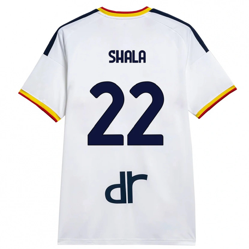 Danxen Bambino Maglia Erlis Shala #22 Bianco Giallo Rosso Kit Gara Away 2026/27 Maglietta