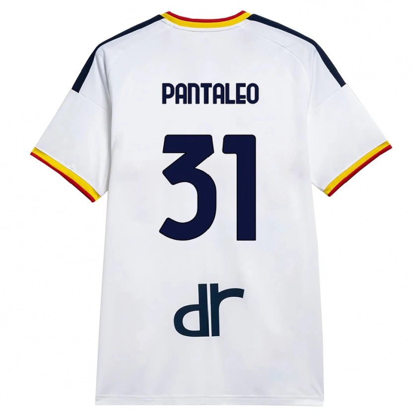 Danxen Bambino Maglia Dario Pantaleo #31 Bianco Giallo Rosso Kit Gara Away 2026/27 Maglietta