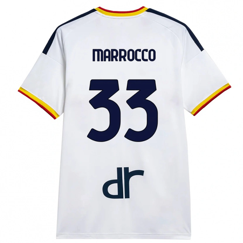 Danxen Bambino Maglia Iacopo Marrocco #33 Bianco Giallo Rosso Kit Gara Away 2026/27 Maglietta