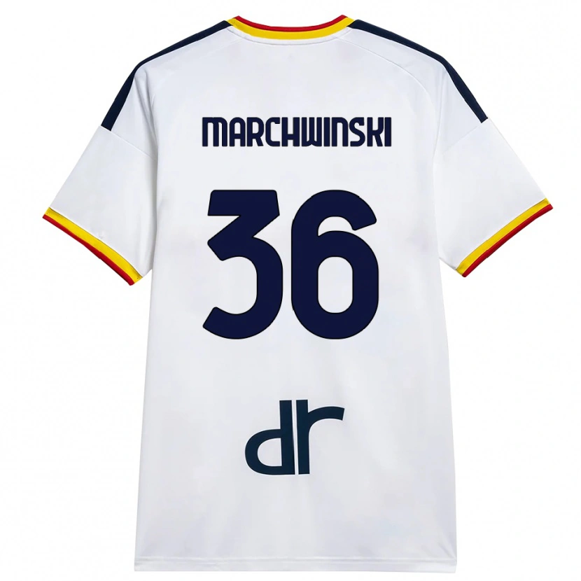 Danxen Bambino Maglia Filip Marchwinski #36 Bianco Giallo Rosso Kit Gara Away 2026/27 Maglietta