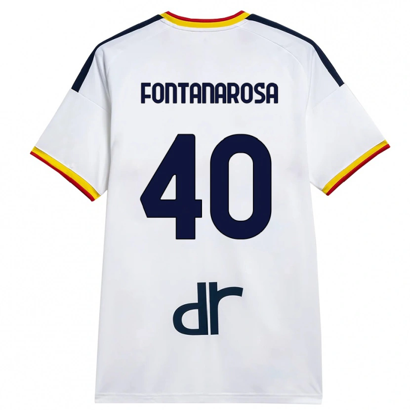 Danxen Bambino Maglia Andrea Fontanarosa #40 Bianco Giallo Rosso Kit Gara Away 2026/27 Maglietta