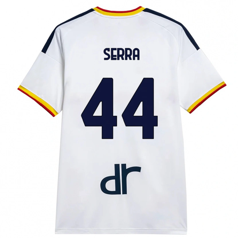 Danxen Bambino Maglia Francesco Serra #44 Bianco Giallo Rosso Kit Gara Away 2026/27 Maglietta