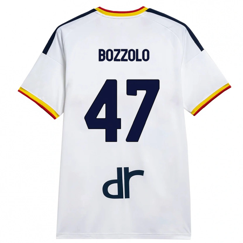 Danxen Bambino Maglia Alessandro Bozzolo #47 Bianco Giallo Rosso Kit Gara Away 2026/27 Maglietta