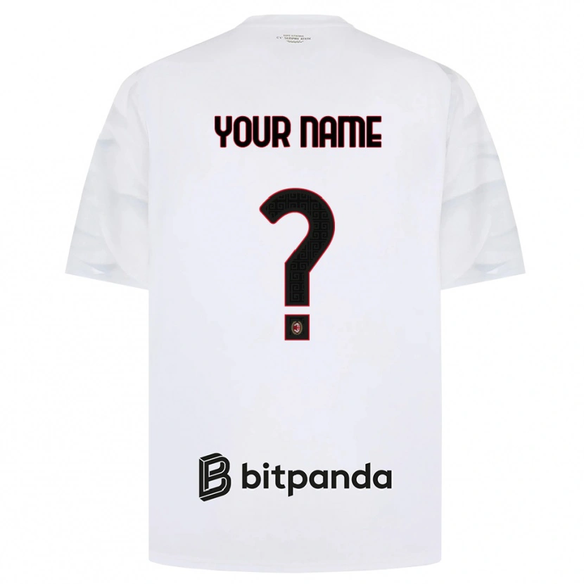 Danxen Bambino Maglia Il Tuo Nome #0 Bianco Rosso Nero Kit Gara Away 2026/27 Maglietta