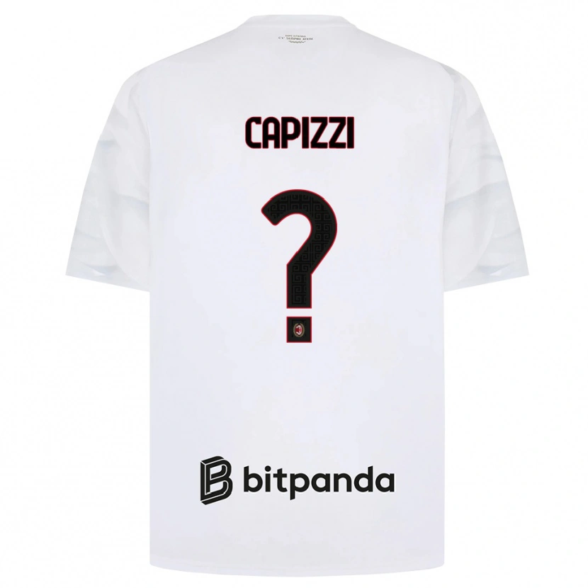 Danxen Bambino Maglia Edoardo Capizzi #0 Bianco Rosso Nero Kit Gara Away 2026/27 Maglietta