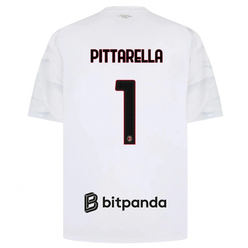 Danxen Bambino Maglia Matteo Pittarella #1 Bianco Rosso Nero Kit Gara Away 2026/27 Maglietta