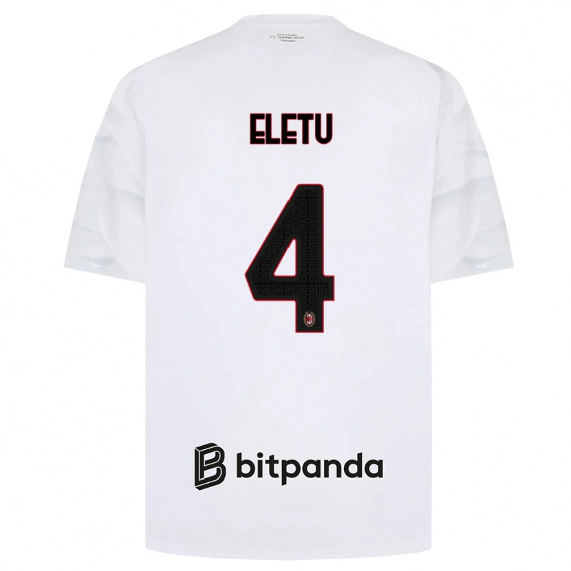 Danxen Bambino Maglia Victor Eletu #4 Bianco Rosso Nero Kit Gara Away 2026/27 Maglietta