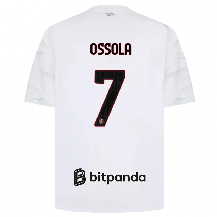 Danxen Bambino Maglia Lorenzo Ossola #7 Bianco Rosso Nero Kit Gara Away 2026/27 Maglietta