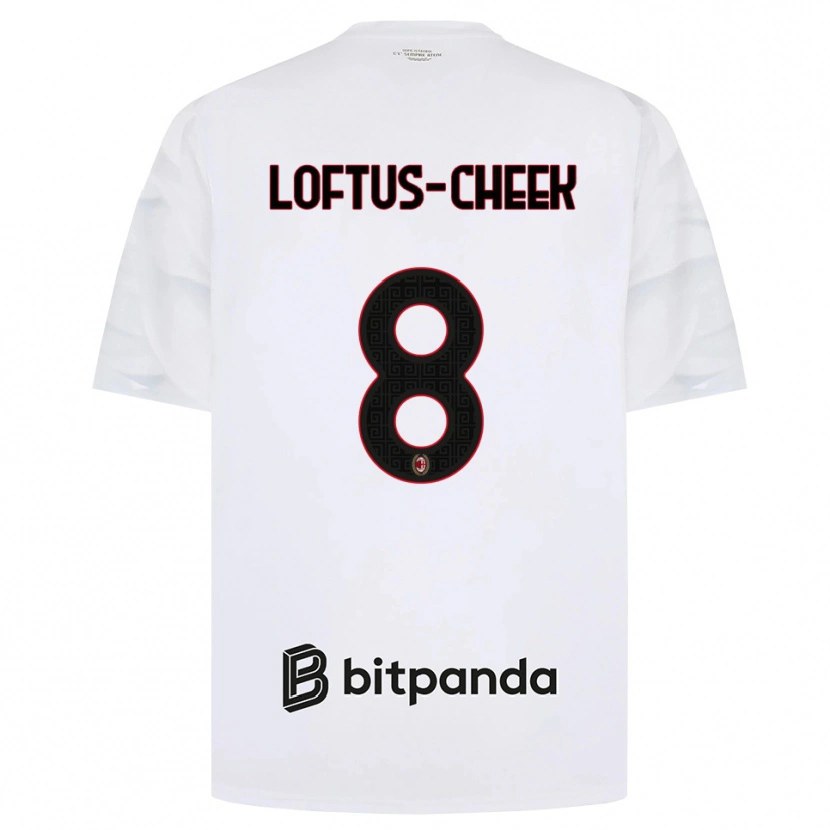 Danxen Bambino Maglia Ruben Loftus-Cheek #8 Bianco Rosso Nero Kit Gara Away 2026/27 Maglietta