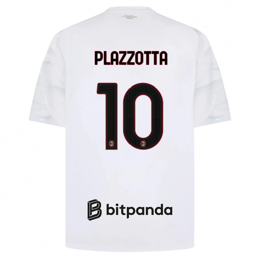 Danxen Bambino Maglia Filippo Plazzotta #10 Bianco Rosso Nero Kit Gara Away 2026/27 Maglietta