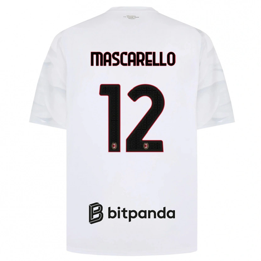 Danxen Bambino Maglia Marta Mascarello #12 Bianco Rosso Nero Kit Gara Away 2026/27 Maglietta