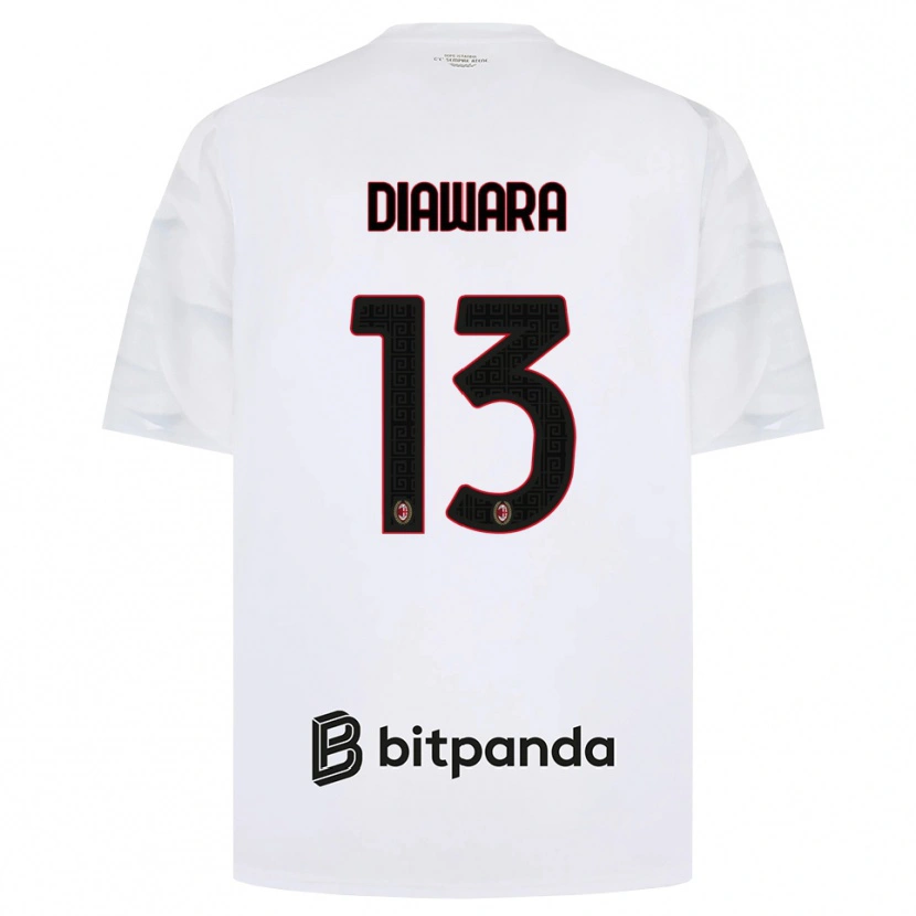 Danxen Bambino Maglia Sankhoun Diawara #13 Bianco Rosso Nero Kit Gara Away 2026/27 Maglietta