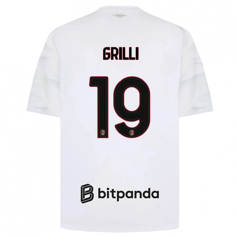 Danxen Bambino Maglia Lorenzo Grilli #19 Bianco Rosso Nero Kit Gara Away 2026/27 Maglietta