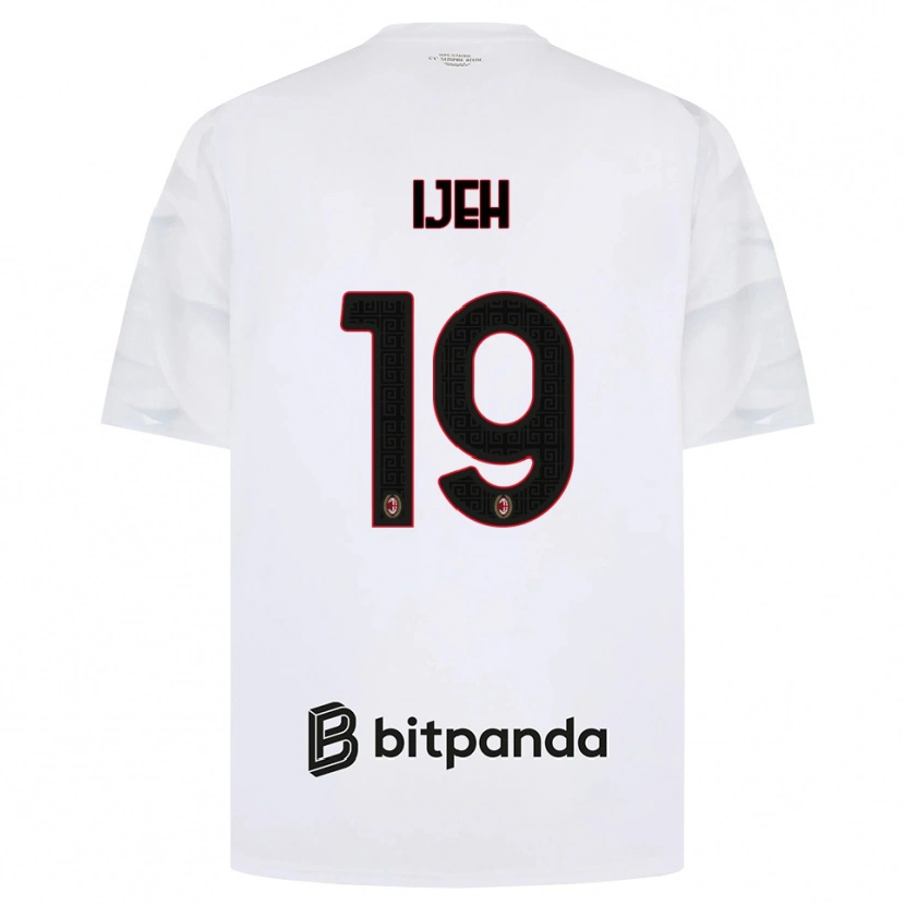 Danxen Bambino Maglia Evelyn Ijeh #19 Bianco Rosso Nero Kit Gara Away 2026/27 Maglietta
