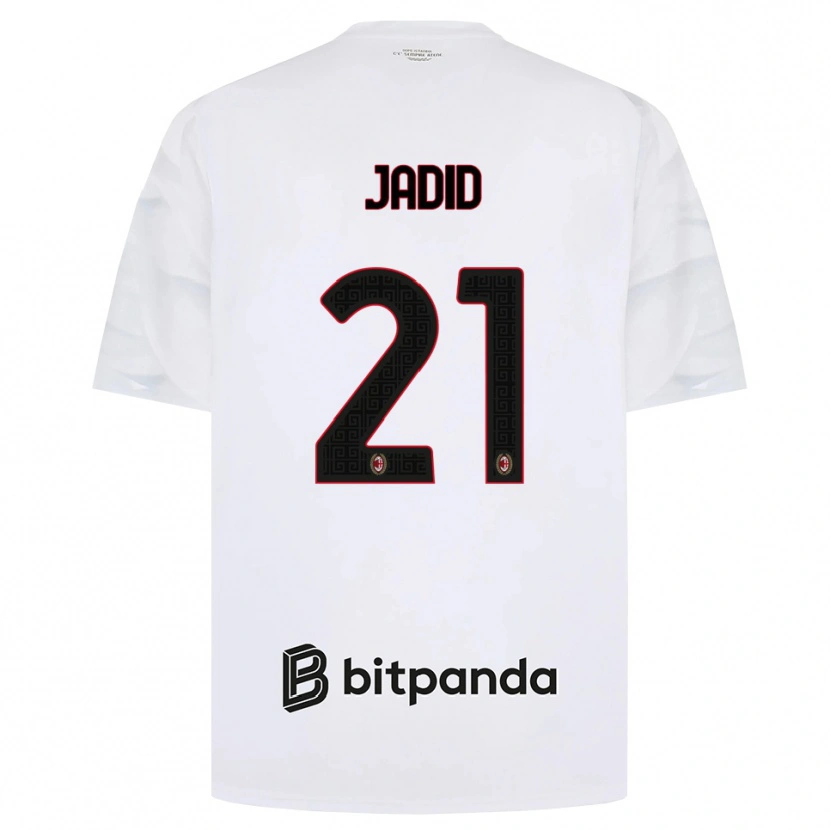Danxen Bambino Maglia Akram Jadid #21 Bianco Rosso Nero Kit Gara Away 2026/27 Maglietta