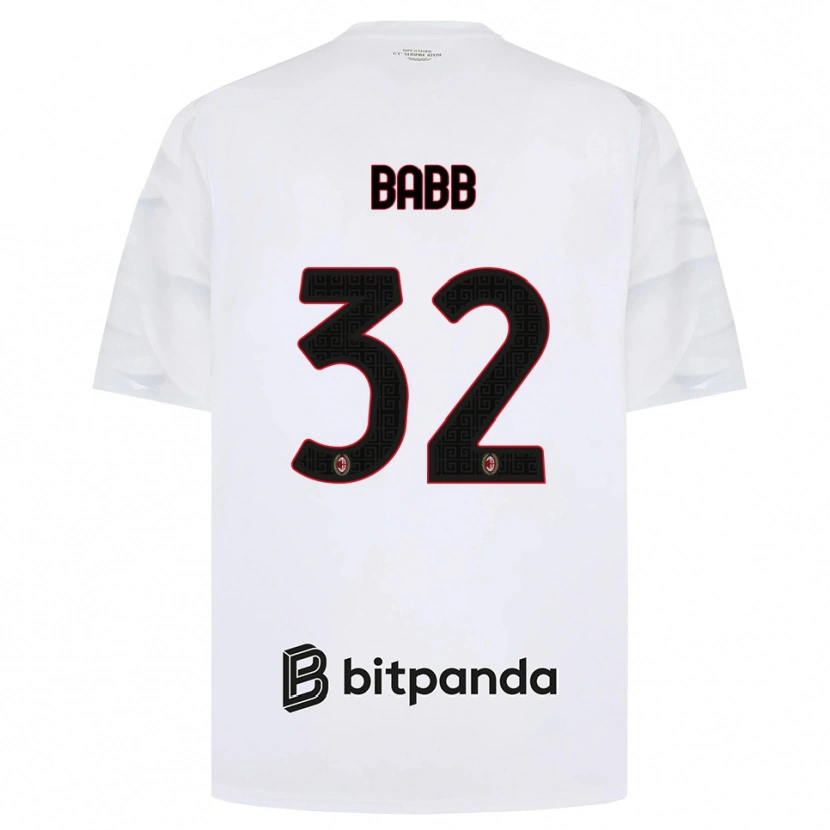 Danxen Bambino Maglia Selena Delia Babb #32 Bianco Rosso Nero Kit Gara Away 2026/27 Maglietta