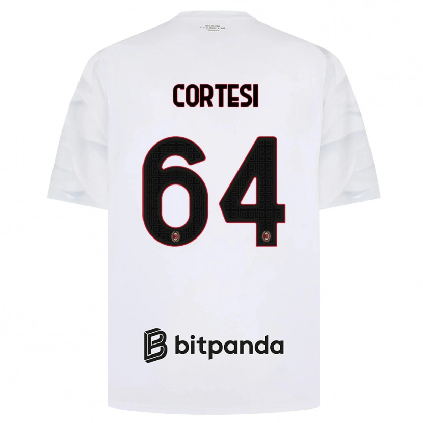 Danxen Bambino Maglia Selena Cortesi #64 Bianco Rosso Nero Kit Gara Away 2026/27 Maglietta