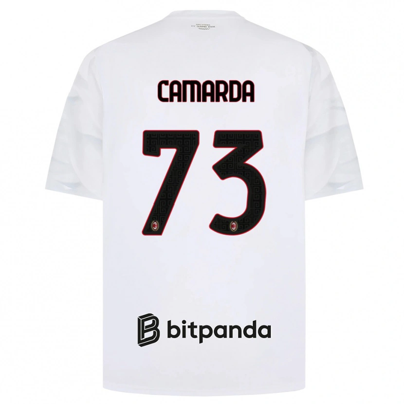 Danxen Bambino Maglia Francesco Camarda #73 Bianco Rosso Nero Kit Gara Away 2026/27 Maglietta