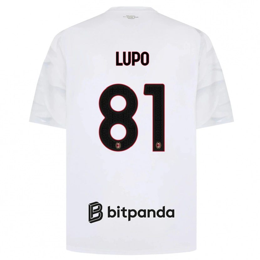 Danxen Bambino Maglia Simone Lupo #81 Bianco Rosso Nero Kit Gara Away 2026/27 Maglietta