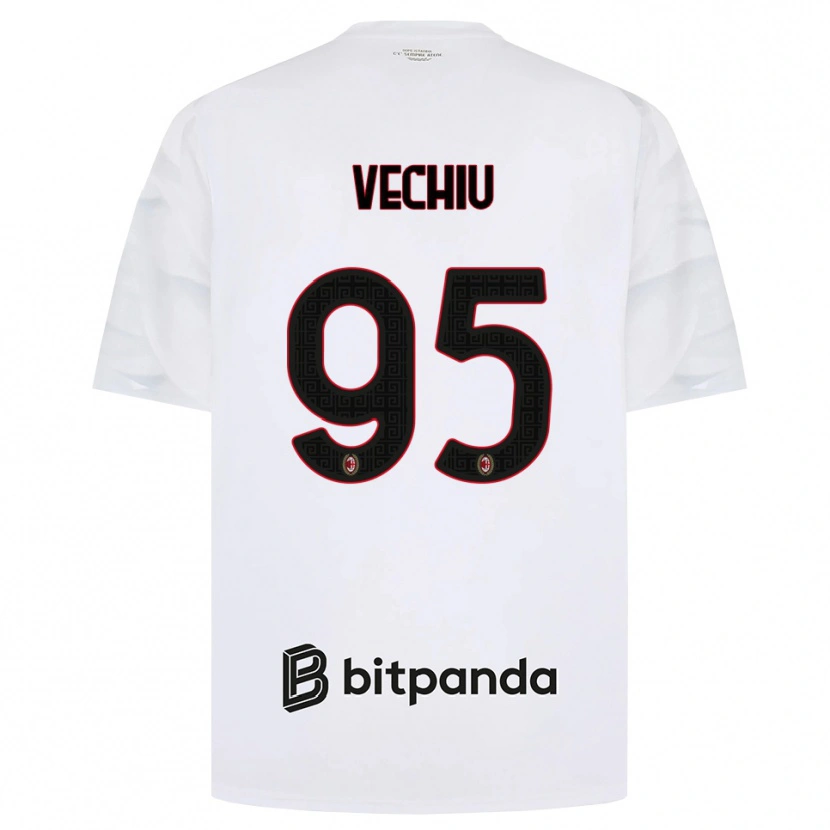 Danxen Bambino Maglia Christian Vechiu #95 Bianco Rosso Nero Kit Gara Away 2026/27 Maglietta