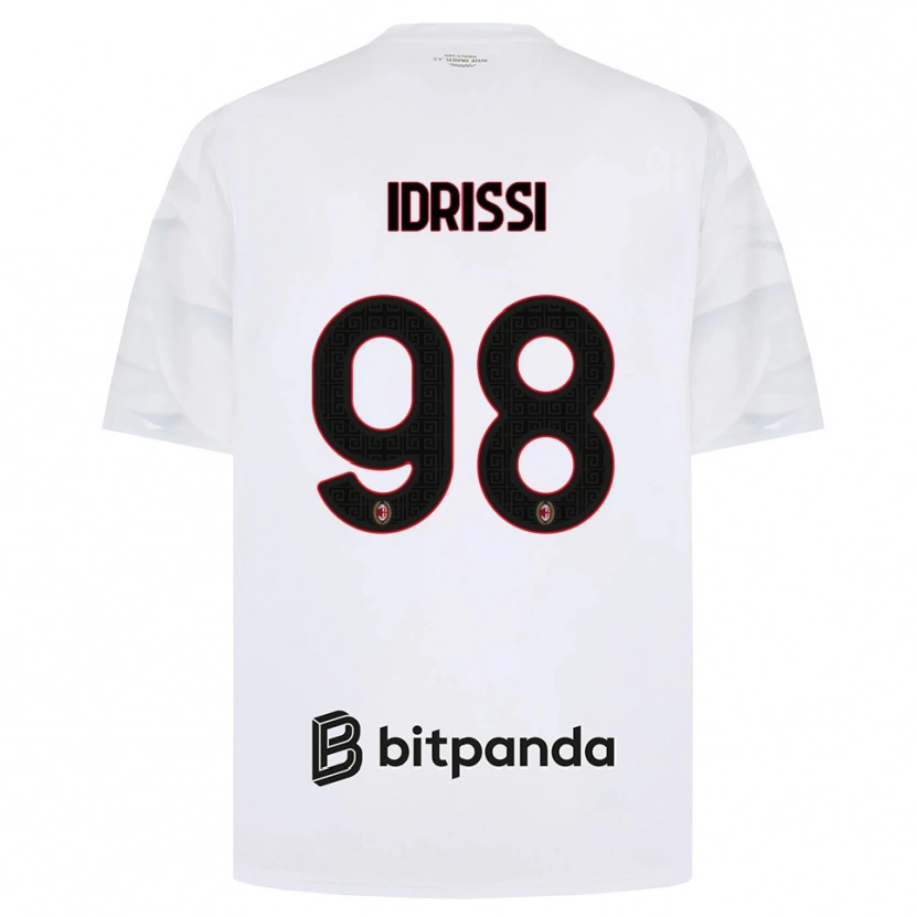 Danxen Bambino Maglia Yahya Idrissi #98 Bianco Rosso Nero Kit Gara Away 2026/27 Maglietta