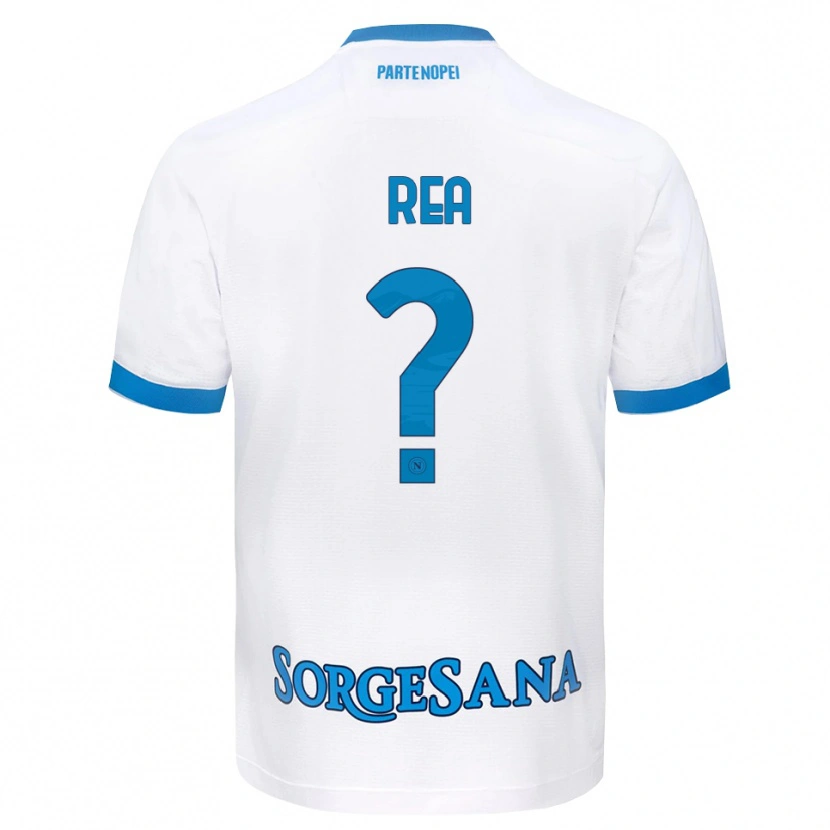 Danxen Bambino Maglia Roberto Rea #0 Bianco Azzurro Kit Gara Away 2026/27 Maglietta