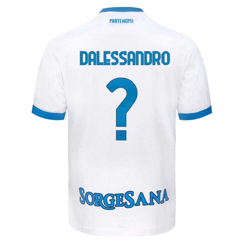 Danxen Bambino Maglia Nicola Dalessandro #0 Bianco Azzurro Kit Gara Away 2026/27 Maglietta