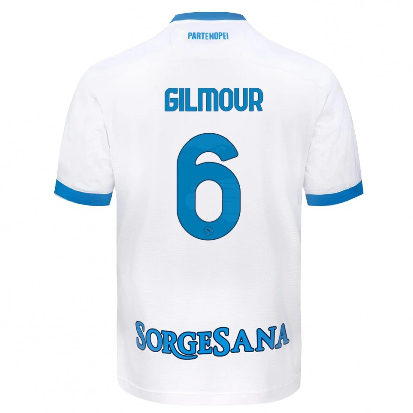 Danxen Bambino Maglia Billy Gilmour #6 Bianco Azzurro Kit Gara Away 2026/27 Maglietta